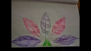 Leaf tracing  Leaf Rubbing  fine motor skills  4 old kids activity  leaf art [upl. by Copland]