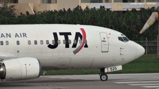 石垣空港 Japan TransOcean Air JTA Boeing 737400 JA8525 離陸 20111022 [upl. by Puna]