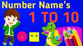 Number names1 to 10 । spelling and pronunciation।class NurseryLKGUKG [upl. by Immas]