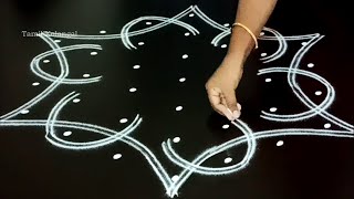 simple kambi kolam 7 dotskolamkolangaltamil kolamtamil kolangalsikku kolamkambi kolangal [upl. by Napier869]