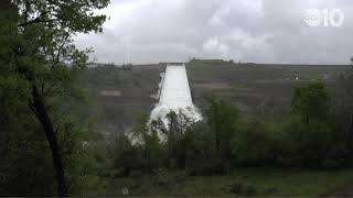 WATCH Oroville Dam Spillway opened for first time in two years [upl. by Anaiuq]