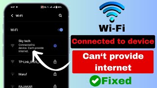 Fix WiFi Connected to Device Cant Provide Internet  WIFI Connected But not Providing Internet [upl. by Sellers]