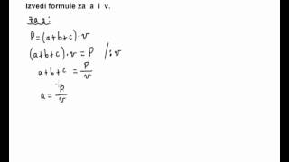 Izvođenje formula iz složenijih formula  5  vježba [upl. by Grimes672]