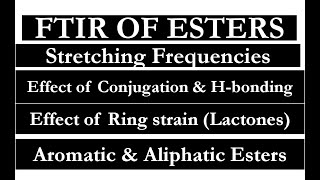 FTIR24  FTIR spectra of esters  Effect of ring strain conjugation amp Hbonding  Lactones [upl. by Thorbert]