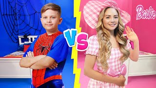 Barbie House VS Spiderman House [upl. by Grizel]