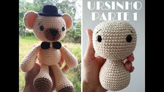 AMIGURUMI URSINHO  PARTE 1 CABEÇA E CORPO [upl. by Atimad]