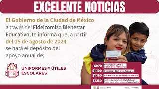 ¡Atención Padres esta fecha les otorgaran el Apoyo de Útiles y Uniformes Escolares 20242025 CDMX [upl. by Sima]