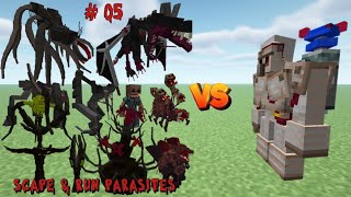 All parasites Scape and Run Parasites MOD VS Exterminator Prototype in MINECRAFT1VS1Five Part [upl. by Badr]