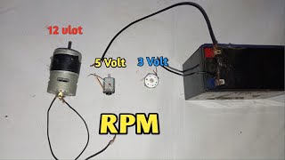 12 Volt amp 5 Volt amp 3 Volt Motor RPM Test [upl. by Bibi]