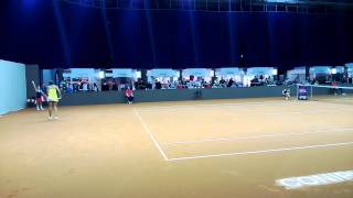 Nastassja Burnett vs Zuzana Kucova service  return game  Porsche Tennis Grand Prix 2013 [upl. by Aillij146]