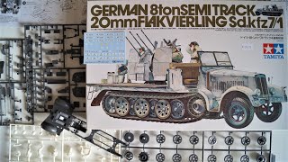 Tamiya 135 Sdkfz 71 German 8ton Semi Track 20mm Flakvierling  Final Reveal [upl. by Hildick]