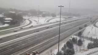 Snowplows Clearing Highway 401 in Toronto [upl. by Nnylyrehc]