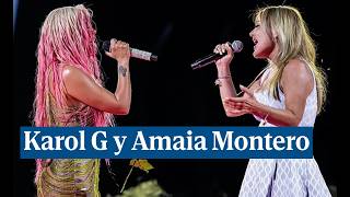 Amaia Montero reaparece tras dos años fuera de los escenarios y canta Rosas junto a Karol G [upl. by Eussoj]