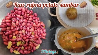 😋🫘🥔పచ్చి రాజ్మా ఆలు సాంబార్raw Rajma potato sambar🥔😋rajmarecipepotatorecipe rajmamasala sambar [upl. by Subir]