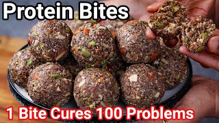 No Bake No Sugar Protein Bites  Filling Snack  No Sugar No Ghee amp Oil Dessert for Weight Loss [upl. by Neirb898]