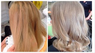 HOW to GET PERFECT ASH BLONDE HAIR FROM YELLOW   hair bleaching  ENG  cold blond  light brown [upl. by Aidnac]