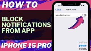 How to Block Notifications from App on iPhone 15 Pro [upl. by Constantia]