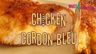 Chicken Cordon Bleu Crispy crumbed chicken stuffed with ham and cheese by Whats4Chowcom [upl. by Philan]