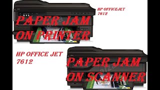 Hp officejet 7612 paper jam on printer and scanner simple method [upl. by Adnat219]