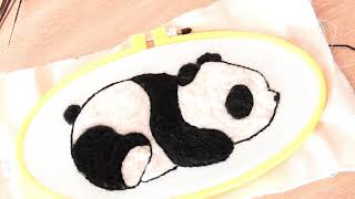 Como bordar un panda con vellón de lana [upl. by Sheela]