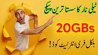 Telenor New Sasta Internet 20GB Package 2024  Telenor Free Internet 2024 New Code today [upl. by Jeddy]