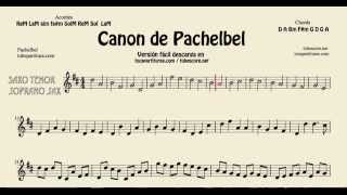 Pachelbels Canon Sheet Music for Tenor Saxophone and Soprano Saxophone Classical Music [upl. by Binnings]