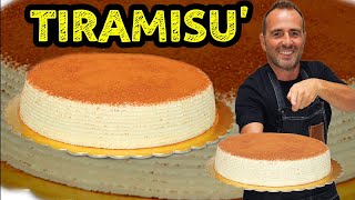 TORTA TIRAMISÙ SEMPLICE DA KG 1500 COME FARLA PERFETTA CON RIGHINO INTORNO SENZA STAMPO MA A MANO [upl. by Nonnahsal]