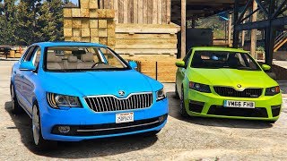 SKODA Ailesi Arabalar Yeni Orman Yolunda Yarışıyorlar  GTA 5 [upl. by Eedyaj]