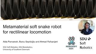 RoboSoft 2024  Metamaterial soft snake robot for rectilinear locomotion [upl. by Ailadi]