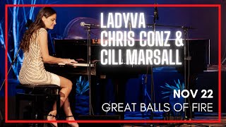 LADYVA CILI MARSALL amp CHRIS CONZ rock out with Great Balls of Fire on three Boogie Woogie Pianos [upl. by Johen]