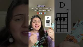 🎶Corazón de Los Auténticos Decadentes🎶 UKELELE FÁCIL shorts flightukulele [upl. by Errol]