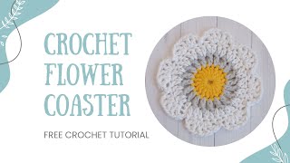 ✅ Tutorial  crochet Flower coaster crochet crochettutorial crochetflower crochetcoaster [upl. by Eeramit]