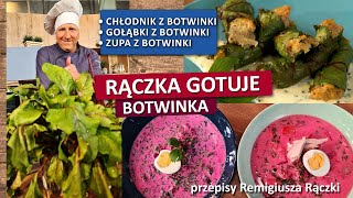 Rączka gotuje chłodnik z botwinki gołąbki z botwinki zupa z botwinki [upl. by Ecertal]