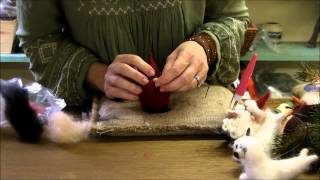 How to Needle Felt  Ornament Series Santa by Sarafina Fiber Art [upl. by Erleena]