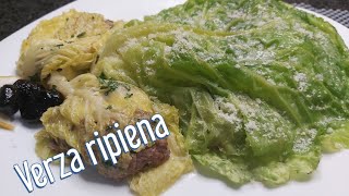 🇮🇹Verza ripiena con carne😋 e provola 😍stuffed cabbage with meat and provolone [upl. by Philander375]