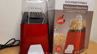 UNBOXING GOURMETMAXX AIRPOPCORNMAKER MACHINE [upl. by Idrahs]