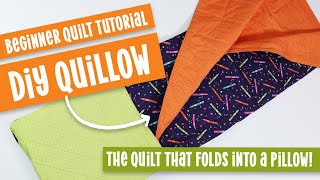 DIY Quillow  the Easy to Sew Quilt that Folds into a Pillow [upl. by Inot]