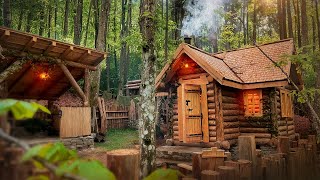 Big house made of logs in the forest Start to finish [upl. by Ygiaf387]