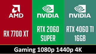 RX 7700 XT vs RTX 2060 SUPER vs RTX 4060 TI 16GB [upl. by Inaej533]