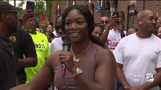 Hundreds run with Claressa Shields in Detroit [upl. by Ytissahc708]