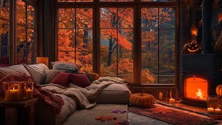 Cozy Autumn Halloween Ambience Piano Jazz Music for Fall Day and Haunting Vibes🎃 Cozy Jazz Ambience [upl. by Kilah]