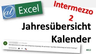 Jahresübersicht in Excel 2016 erstellen  Mehrere Einträge pro Zelle [upl. by Cimbura]