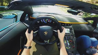 POV Drive Lamborghini Aventador S Roadster LP7404No Talking Pure Sound [upl. by Whitver]