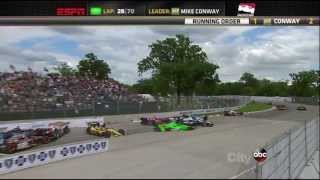 HUGE Pile Up Crash IndyCar Detroit Race 2 2013 [upl. by Elbert96]