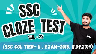 SSC CGL TIER  1  CLOZE TEST  22  PREVIOUS YEAR  16950 [upl. by Favianus]