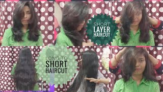 long layer haircut tutorial  How to Long Layer Hair cut  short layer haircut easy way step cutting [upl. by Tadio]