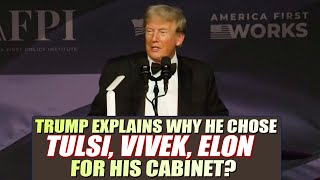 LIVE Donald Trump explains why he chose Tulsi Gabbard Vivek Ramaswamy Elon Musk for his Cabinet [upl. by Grantley]