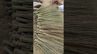 Easy technique to Make stick broom  Broom Making  Coconut stick Broom shortsvideo shorts [upl. by Neladgam]