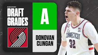 Donovan Clingan Selected No 7 Overall By Portland Trail Blazers I 2024 NBA Draft Grades I CBS Sport [upl. by Nnaeus]