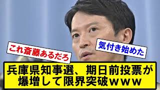 【朗報】斎藤再選へ追い風か。兵庫県知事選、期日前投票が爆増して限界突破ｗｗｗ【政治ニュースの反応】【5chまとめ】【1分動画】 [upl. by Keily]